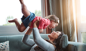 Mom playing with her daughter